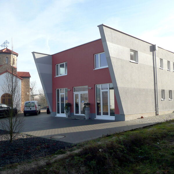 Außenansicht Gewerbeobjekt in Holzständerbauweise